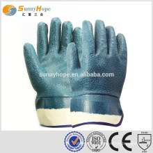safety cuff blue sandy palm coated work gloves